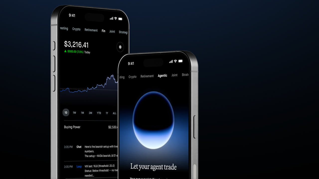 Robinhood官方内置智能体交易界面示意图;功能待上线。